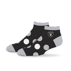 NFL Las Vegas Raiders Big Dot Sleep Socks: Polka Dot Knit Ankle Apparel - 1 of 3