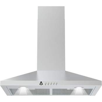 Range Hoods 30 Inch, Ductless/Ducted Convertible Wall Mount Kitchen Vent Hood with Chimney