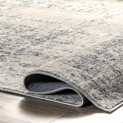 Modern Abstract Beige Synthetic Area Rug, 52"x24"