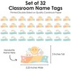 Big Dot of Happiness Retro Pastel - DIY Blank Paper Desk or Locker Labels - Classroom Name Tags - Set of 32 - 3 of 4