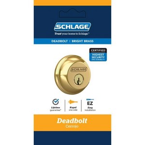 Schlage Bright Brass Zinc Single Cylinder Deadbolt - 1 of 1