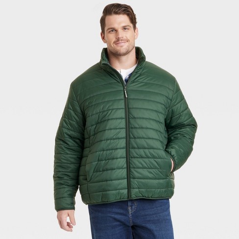 Men's Big & Tall Lightweight Puffer Jacket - Goodfellow & Co™ Forest Green  5xlt : Target