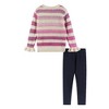 Andy & Evan  Toddler  Oatmeal/Purple Ombre Striped Sweater & Legging Set - 4 of 4