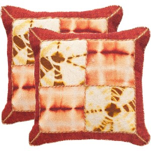 Dip Dye Quartre Patch Pillow (Set of 2) - Safavieh - 1 of 4