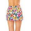 Women's Gradient Floral Drape Front Mid Rise Swim Skirt Bottom - 2 of 4