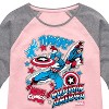 Girls' - Marvel - Captain America Stickers Shirt Tail Raglan Graphic T-shirt - 2 of 3