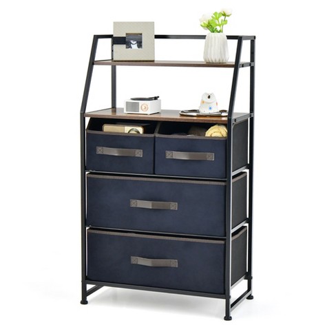 Juvale 4-tier Tall Closet Dresser With Drawers - Clothes Organizer And  Small Fabric Storage For Bedroom (navy Blue) : Target