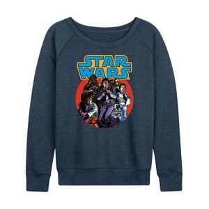 Women's - Star Wars - Han Solo Comic Lightweight French Terry Wide Neck Long Sleeve Shirt - 1 of 4