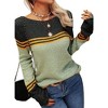 Imily Bela Women's Spring and Autumn Fashion Sweater, Color-Block Lightweight Striped Round Neck Trendy Pullover for Winter - 3 of 4