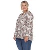 Womens Plus Pleated Long Sleeve Floral Print Blouse - White Mark - 2 of 4