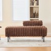 MOEPISY 49.6inch Wide Upholstered Mini Loveseat with Metal Legs, Adjustable Back Brown - 3 of 4