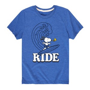 Boys' - Peanuts - Snoopy Ride Wave Short Sleeve Graphic T-Shirt - 1 of 4