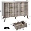 Fluted Dresser with 6 Deep Drawers, 47.2" Tall Chest of Drawers with Faux Marble Top - 4 of 4