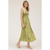 August Sky Women's Smocked Faux Tie Strap Sea Print Midi Dress - 3 of 4