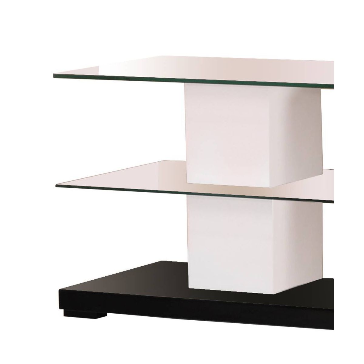 Ivana TV Stand for TVs up to 63" and Consoles White/Black - Acme Furniture: Modern Rectangular Shape, No Assembly Required - thumbnail 2