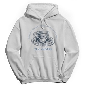 Rerun Island Women's Tea Shoppe Long Sleeve Oversized Graphic Cotton Sweatshirt Hoodie - 1 of 3