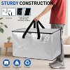 4 Pack Extra Large Moving Bags, Heavy Duty Storage Bags with Strong Zippers & Carrying Handles, Storage Totes for Space - 3 of 4