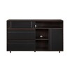 NicBex 52" Modern Sideboard with 2 Drawers, Kitchen Storage Cabinets with Adjustable Shelves and Open cubbies  for Kitchen and Dining Room,Brown/Black - 4 of 4