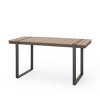 62'' Rectangle Wooden Slat Tabletop Outdoor Dining Table for 4,Aluminum Frame Backyard Garden Dining Table,Rectangular Patio Table-Coolbibila - 2 of 4