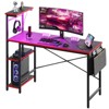 Bestier 52 inch Gaming Computer Desk with LED Lights & Shelves in Black Marble, Reversible desk - 2 of 4