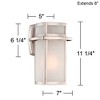 Possini Euro Design Delevan Modern Outdoor Wall Lights Fixture Set of 2 Brushed Nickel 11 1/4" Frosted Seedy Glass for Post Exterior Barn Deck House - 4 of 4