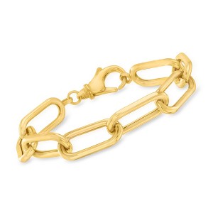 Ross-Simons 18kt Gold Over Sterling Large Paper Clip Link Bracelet - 1 of 4