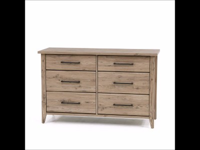 Laurel Oak Double Dresser with Extra Deep Horizontal Drawers