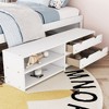 Full Platform Frame With Nightstand, 2 Built-in Drawers, Trundle, Shelves, Storage Box Full Size Bed Frame For Bedroom, Guest Room - 3 of 4