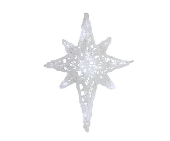 J. Hofert Co 24" LED Lighted White Twinkle Hanging Star of Bethlehem Christmas Decoration