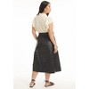 June + Vie by Roaman's Women's Plus Size Paneled Faux Leather Midi Skirt - 3 of 4