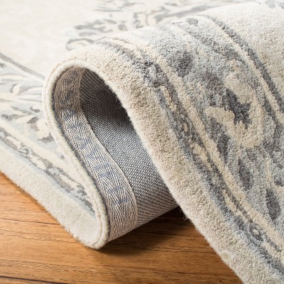 Empire Beige and Light Grey Hand-Tufted Wool Area Rug 2' x 3'