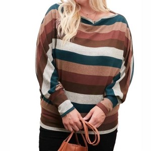 Women's Boat Neck Stripe Top - CC Wholesale - 1 of 1