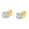 Haus of Brilliance 10K Yellow Gold Plated Silver 1/2 Cttw Miracle Set Diamond Stud Earring - 4 of 4
