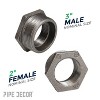 Pipe Decor 3 in. x 2 in. Black Bushing - 3 of 4