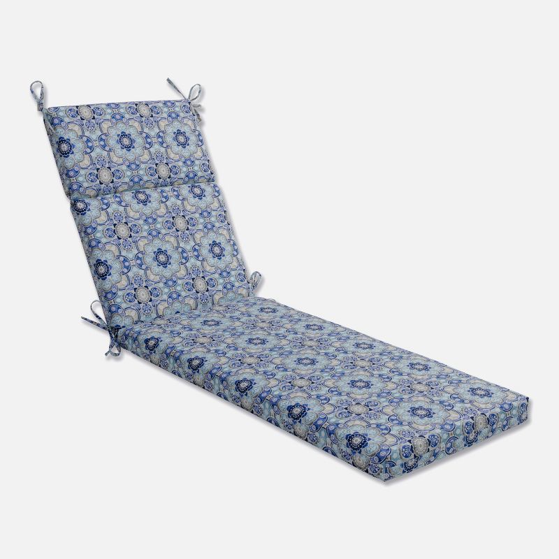 Keyzu Medallion Outdoor Chaise Lounge Cushion Blue - Pillow Perfect, 1 of 6