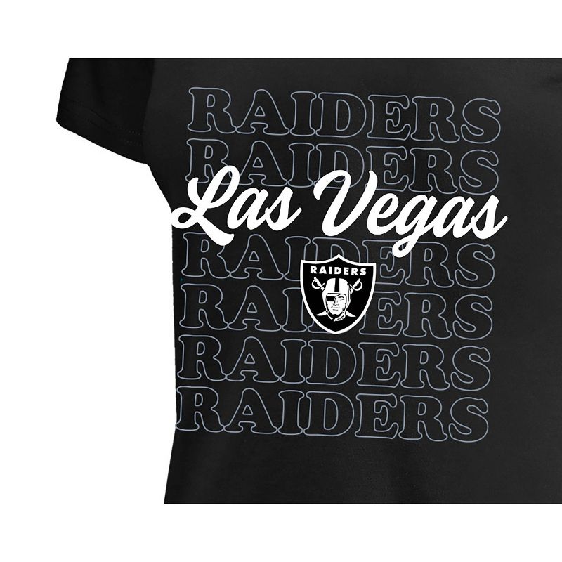 NFL Las Vegas Raiders Women's Plus Size Short Sleeve V-Neck T-Shirt, 3 of 4