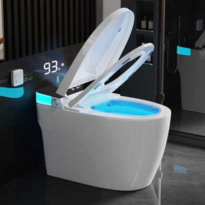 Vipbear Smart Toilet with Elongated Heated Seat,Auto Flush,Soft-Close Seat & Lid, Night Light,Tankless Toilets with Dual Flush 0.8/1 GPF