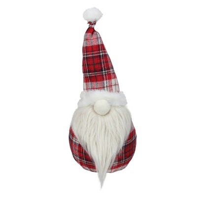 Northlight 12" Red Plaid Santa Gnome Table Top Christmas Figure