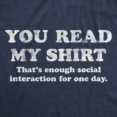 Мужские футболки Crazy Dog T-Shirts, Inc. Mens You Read My Shirt That's Enough Social Interaction for One Day T Shirt Funny Tee - Crazy Dog Men's T Shirt With Sarcastic Sayings Navy L — фото 2