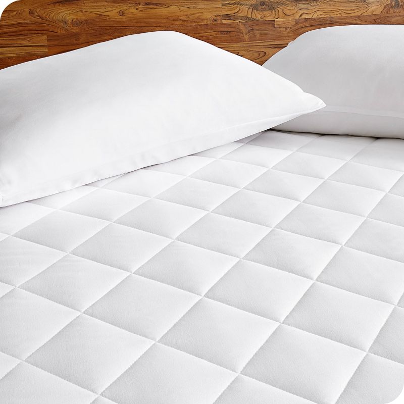 Bare Home Quilted Hypoallergenic Down Alternative Fiberfill Fitted Mattress Pad, 4 of 9
