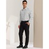 Lars Amadeus Men's Button Down Long Sleeves Casual Polka Dots Print Shirts - 4 of 4