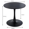 NicBex 31.49" Mid-century Round Dining Table,Kitchen Table with MDF Table Top and Metal Legs for 2-4 Seaters,Black - 3 of 4