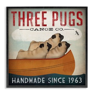 Stupell Industries Vintage Three Pugs in Canoe, 12" x 12" - 1 of 4