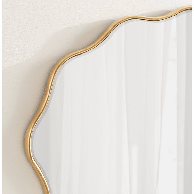 Viona Oval Gold Scalloped Wall Mirror