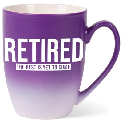Elanze Designs Retired The Best Is Yet To Come Two Toned Ombre Matte Purple and White 12 ounce Ceramic Stoneware Coffee Cup Mug