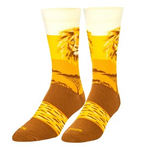 Cool Socks, Lion Safari, Funny Novelty Socks, Large - 1 of 4
