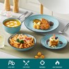 vancasso 24 Piece Dinner Sets for 6 People, Hand Painted Blue Swirls Plates and Bowls , Include 6 piece with Dinner/Dessert Plates, Pasta/Cereal Bowl - 4 of 4