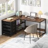 Sapphtopaz L-Shaped Computer Desk with 4 Drawers Reversible Corner Computer Desk with File Cabinets Writing Desk for Home Office, Bedroom - 3 of 4