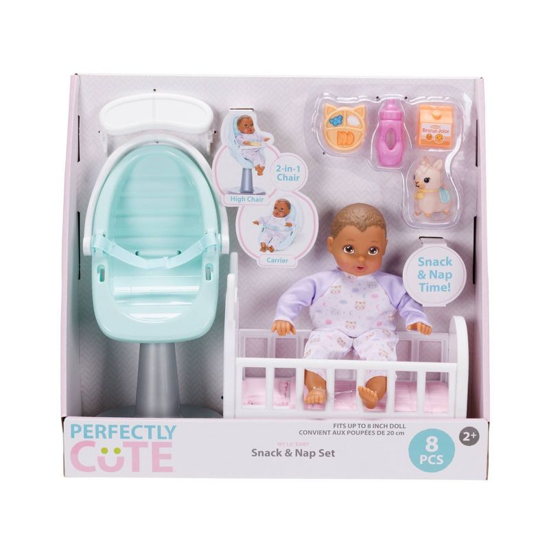 Perfectly Cute Baby Snack and Nap Set 8&#34; Baby Doll - Light Brown Hair/Brown Eyes, 1 of 5