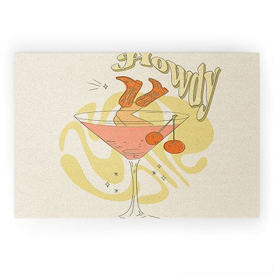 shanasart Tipsy Cowgirl Tan 36" x 24" Welcome Mat - Society6
